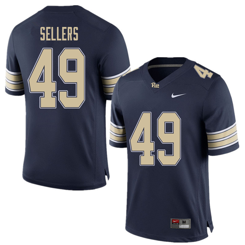 Men #49 Erik Sellers Pittsburgh Panthers College Football Jerseys Sale-Home Blue